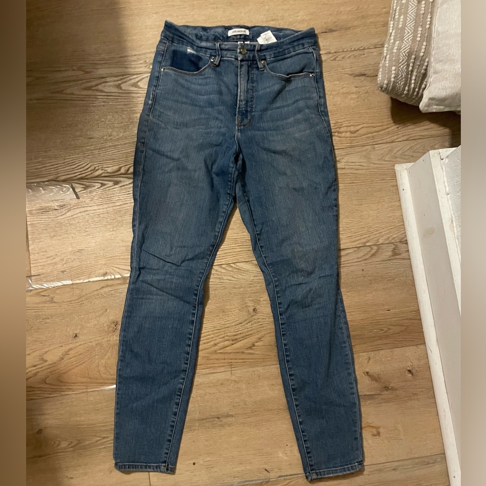 Good American GOOD WAIST medium Dark Blue Skinny Stretch Jeans 6 28